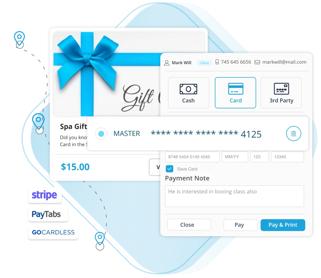 Gift card with enterprise feature enabled