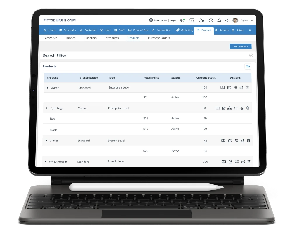 Inventory management system for your fitness and wellness software