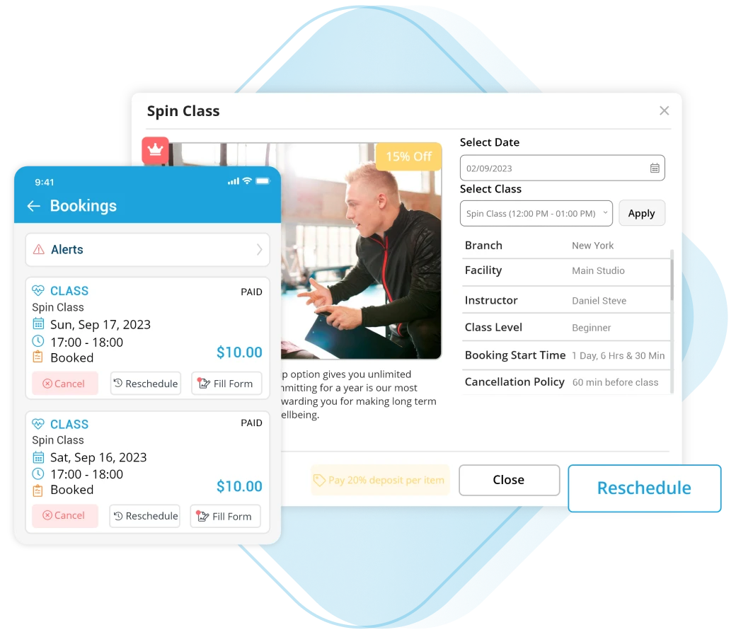 Membership management software provides easy cancellations and rescheduling