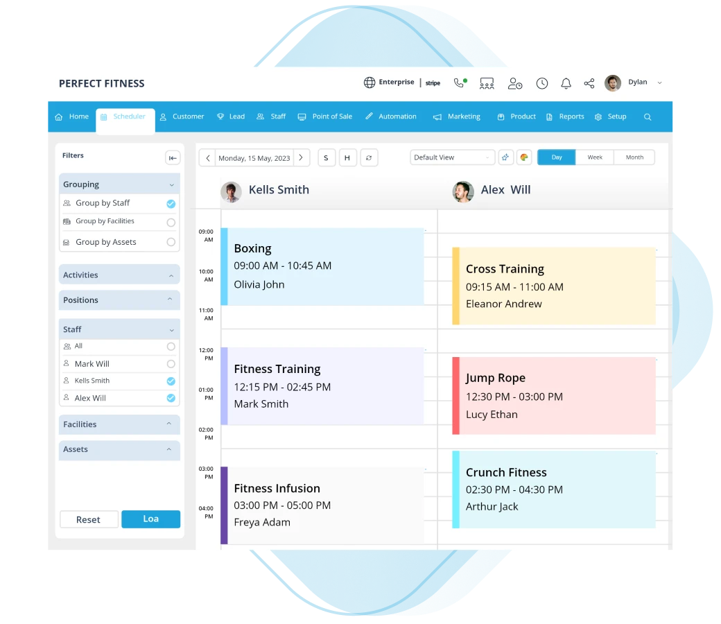 Scheduling software to manage space and resources