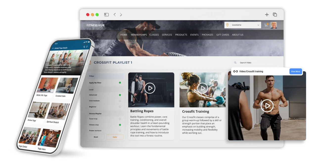 video on demand feature for your fitness and wellness studio