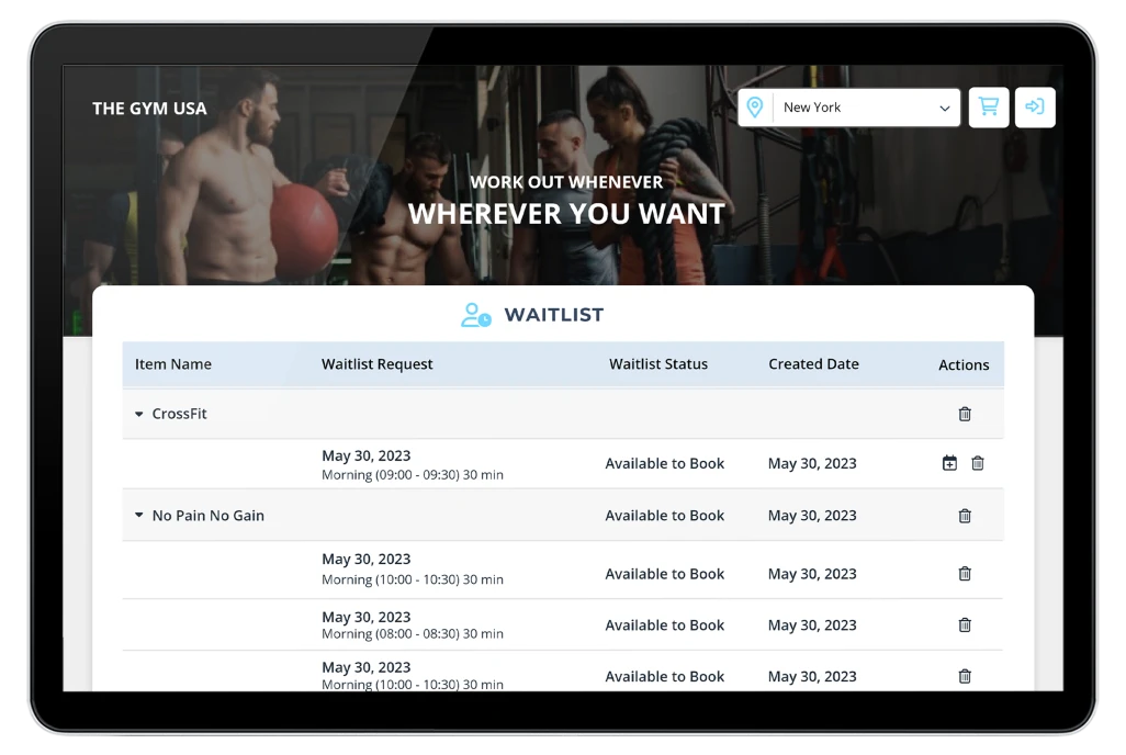 Waitlist integrated in your fitness & wellness software