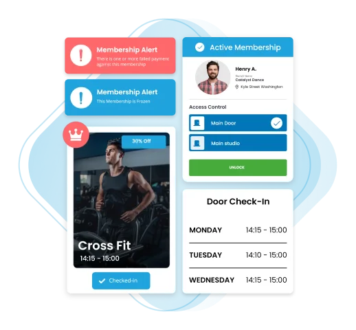 Gym entry system with multi-location management