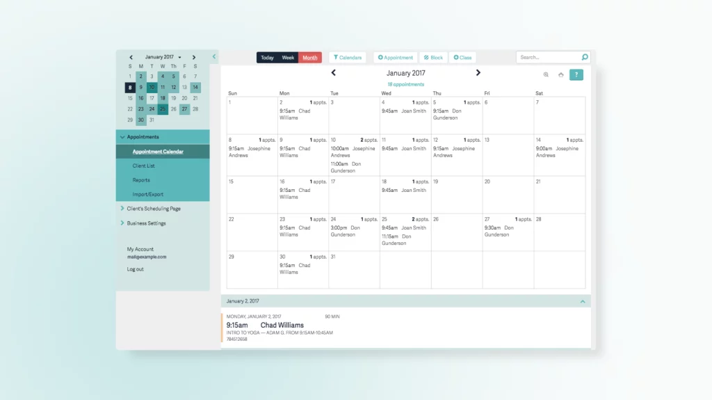 Acuity scheduling  software