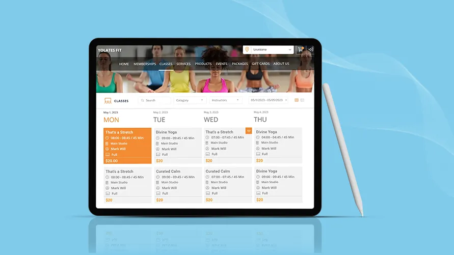 Wellyx yoga booking software